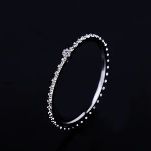 Silver  Delicate Single Small Zircon Crystal